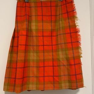 Vintage orange plaid mini skirt!